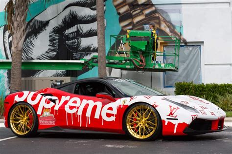 Supreme x Louis Vuitton Custom Wrapped Ferrari .